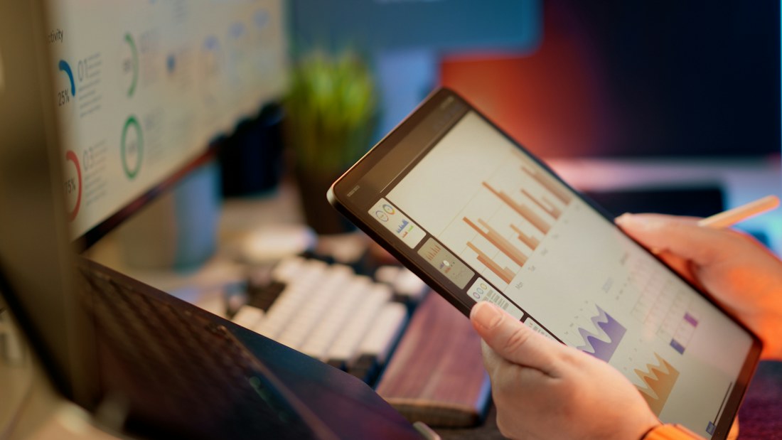 Digitale Informationen auf einem Tablet